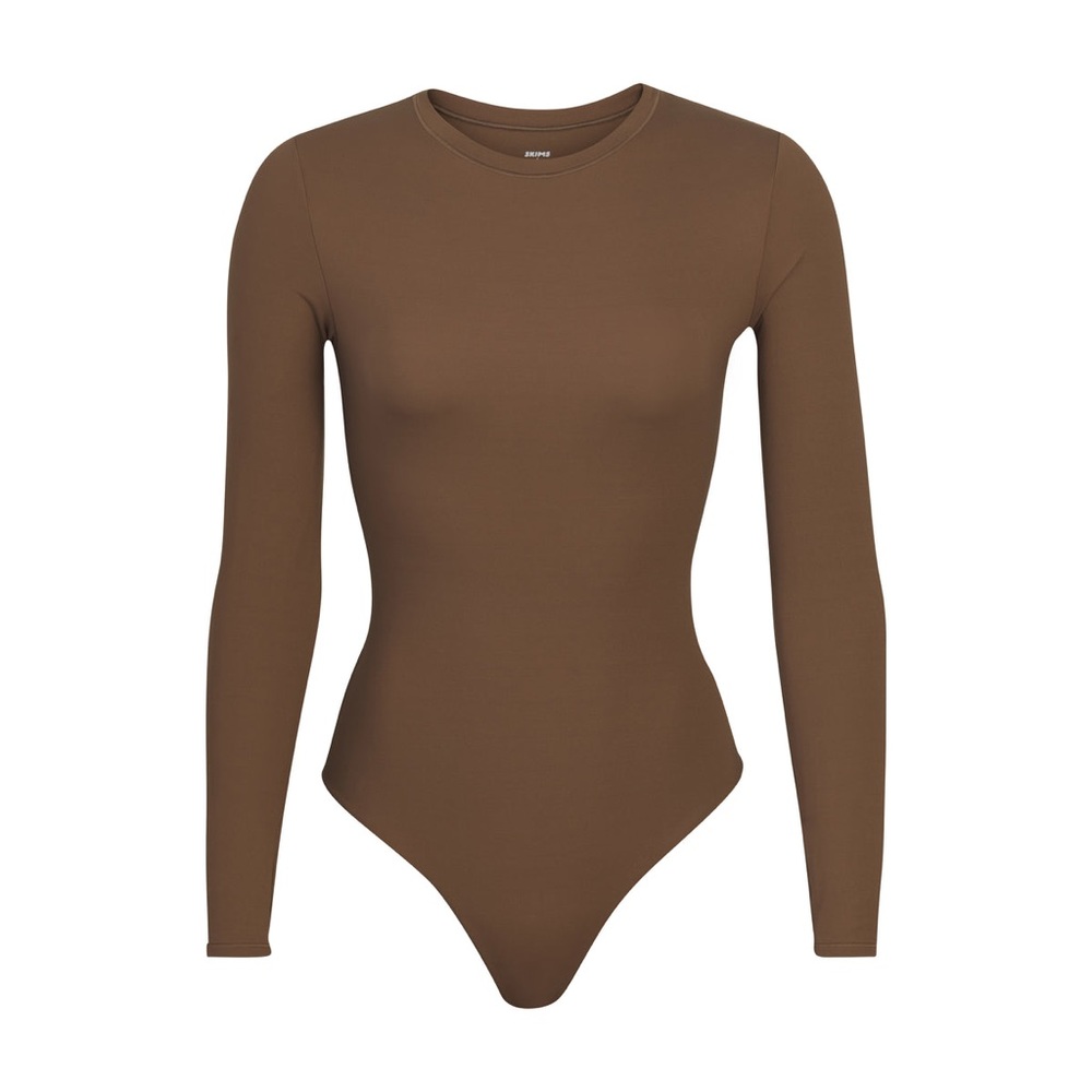 SKIMS FITS EVERYBODY LONG SLEEVE CREW NECK BODYSUIT in Oxide NEW - Picture 1 of 10